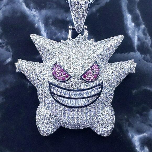 COPY - 20"Rope Chain + Silver Finish Gengar Penda… - Picture 1 of 10
